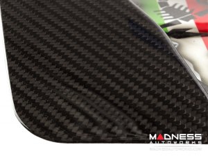 FIAT 500 Hood Scoop - ABARTH NACA Air Intake - Carbon Fiber - Italian Flag w/ Black Scorpion 